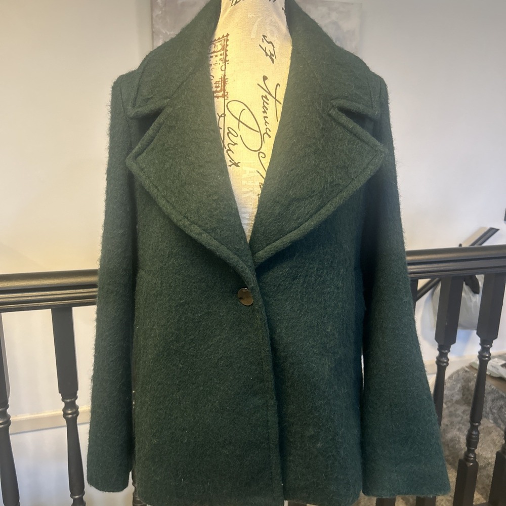 A.N.A. A New Approach Buffalo Green Bomber Jacket Wool Blend Small